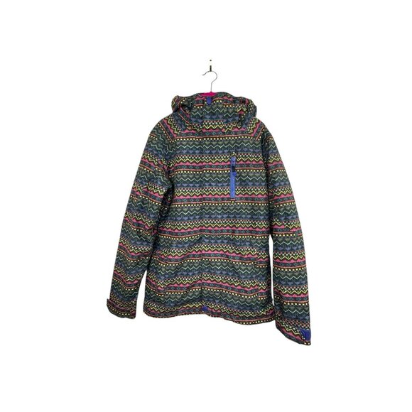 Burton Women’s DRYRIDE Snowboard Ski Jacket Small Multicolor Aztec Print Winter - Picture 1 of 6